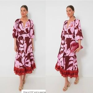 NEW Tuckernuck Pink Palm Lyles Dress Size L (Never Worn)